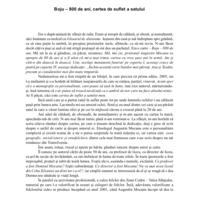Boju - 800 de ani, cartea de suflet a satului
