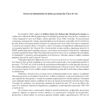Istoria învăţământului în limba germană din Vişeu de Sus