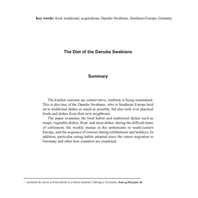 The Diet of the Danube Swabians