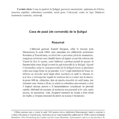 Povestire de Rudolf Bergner /Casa de pază (de comandă) de la Șuligul