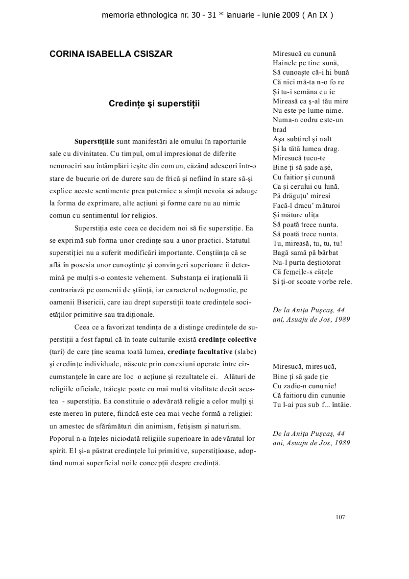 Credinţe şi superstiţii