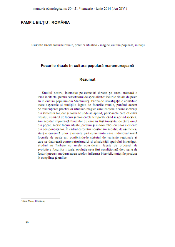 Focurile rituale în cultura populară maramureșeană