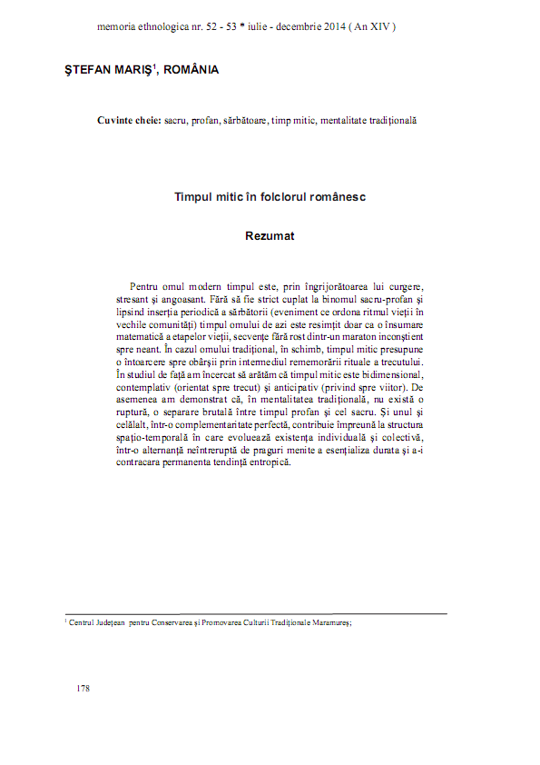 Timpul mitic în folclorul românesc