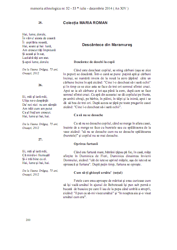 Descântece din Maramureș