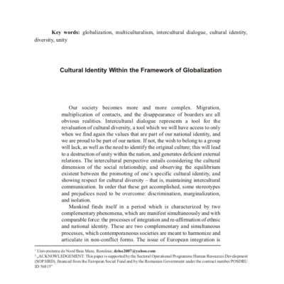 Identitatea culturală în contextul globalizării